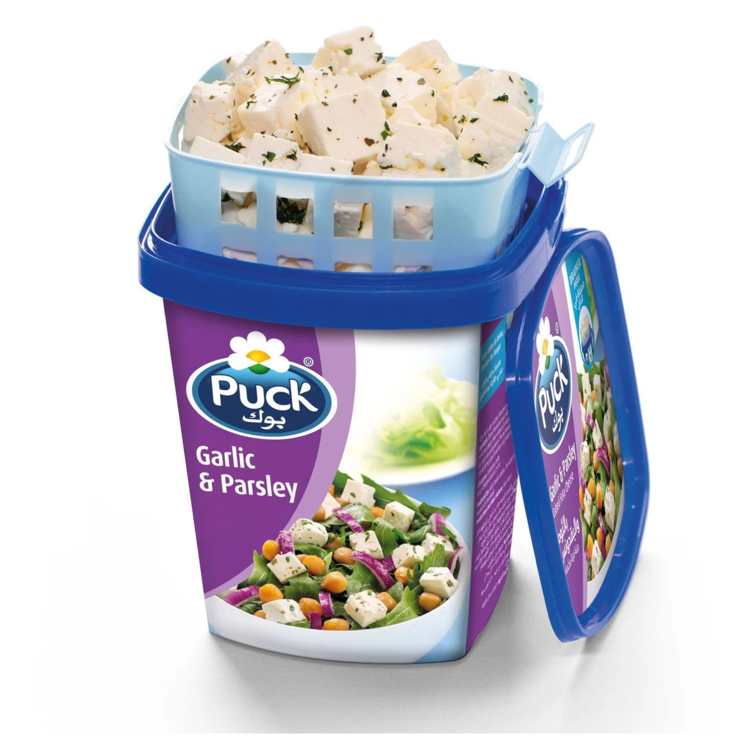 Buy Puck garlic and parsley cubed feta cheese Online at Best Price